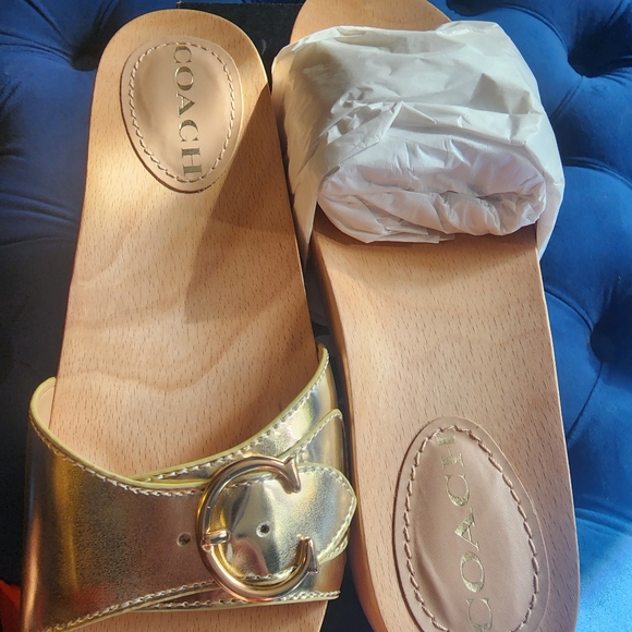 Coach gold Bleeker Metallic San - Picture 2 of 8